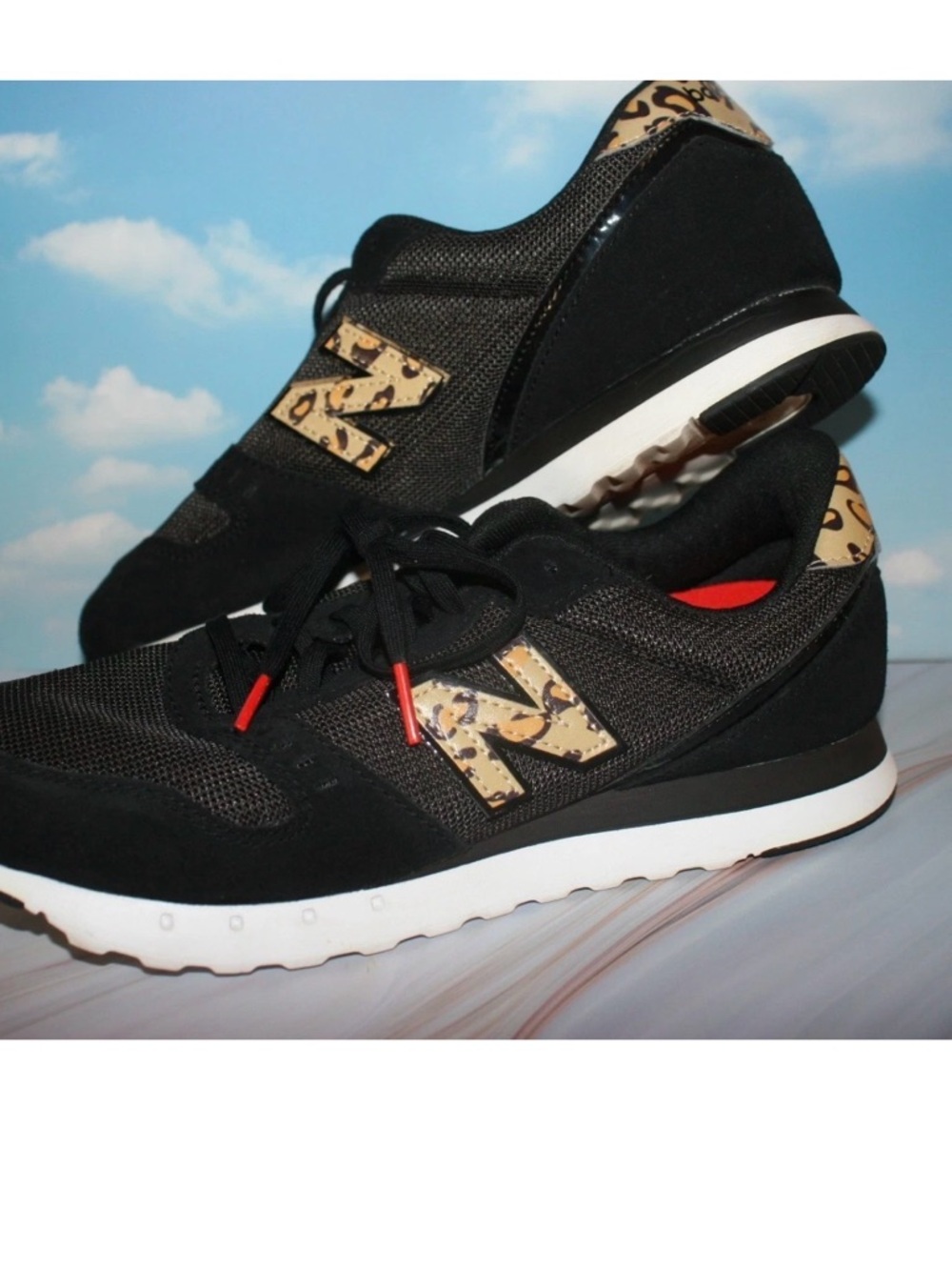 New Balance Black Sneakers with Leopard Print N-Logo